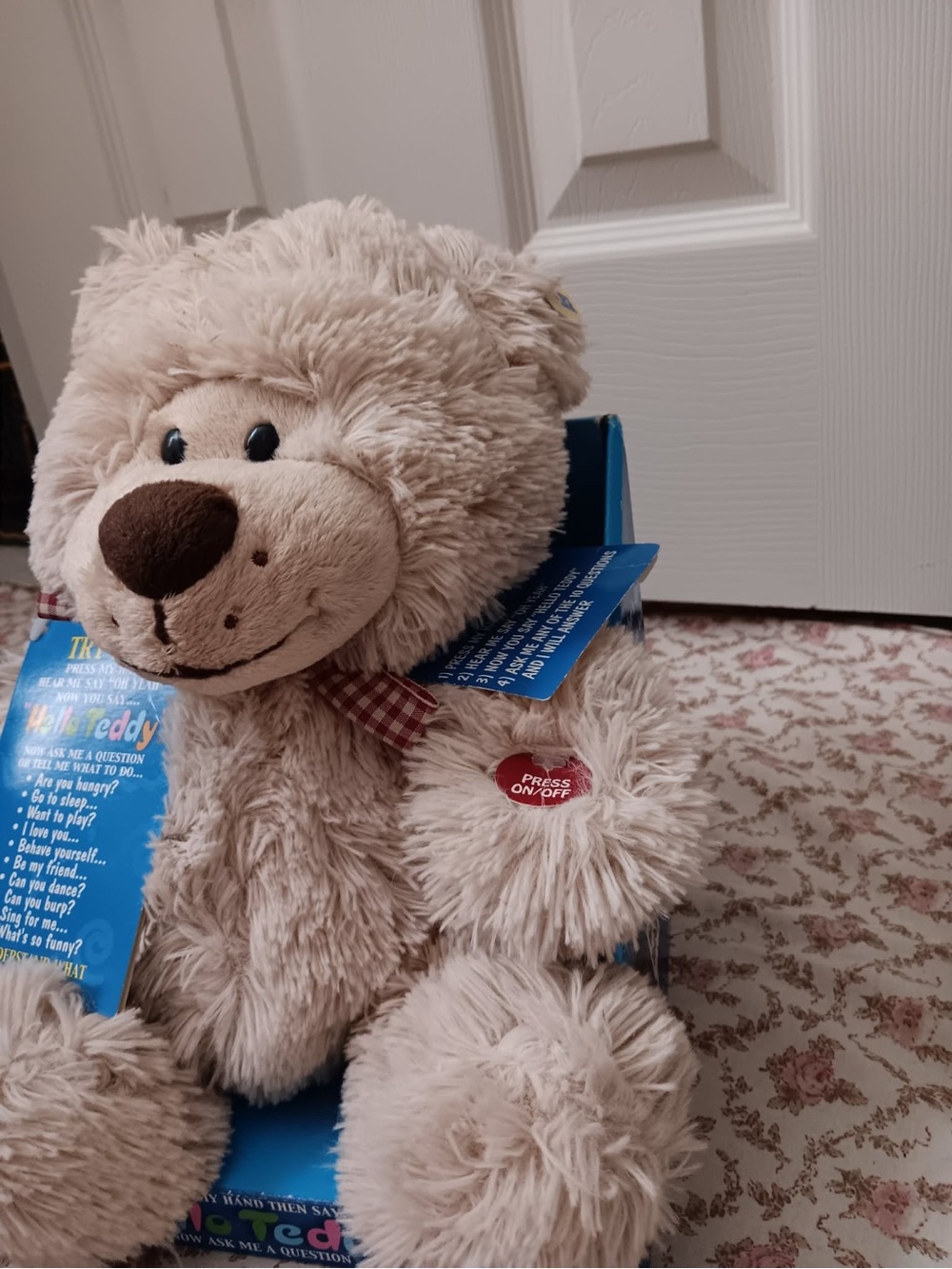 Plush Beige Interactive Teddy Bear for Kids